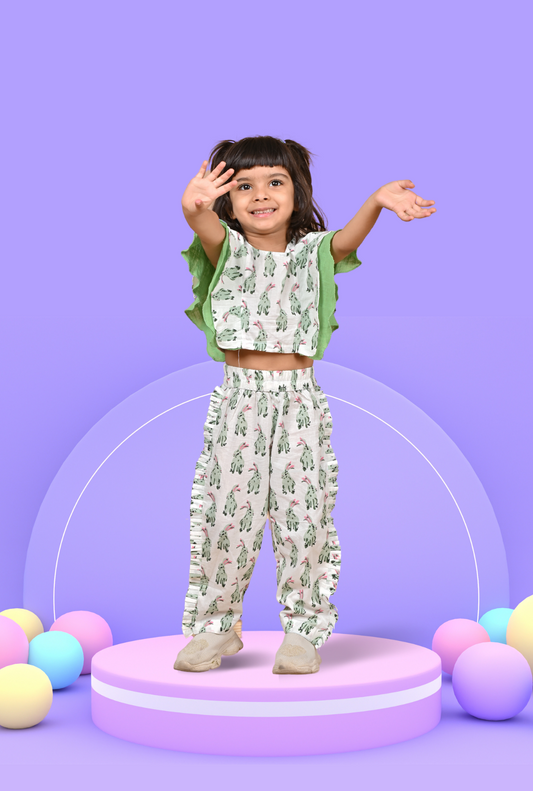 Pure Cotton Bunny Coord Set For Girl By Kiddicot