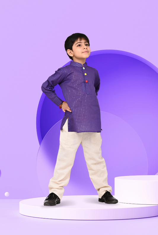 Pure Cotton Elephant Patch Kurta For Boys By Kiddicot