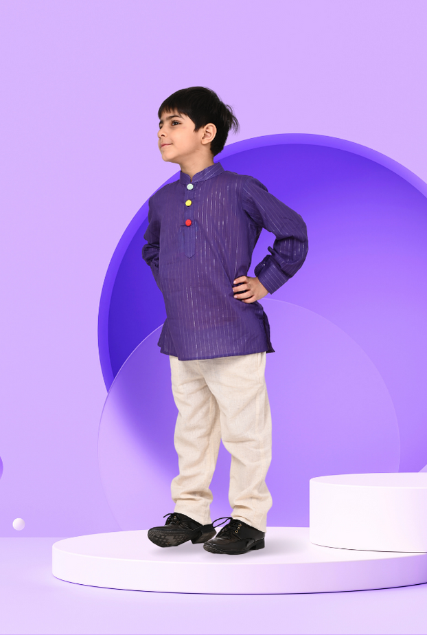 Pure Cotton Elephant Patch Kurta For Boys By Kiddicot