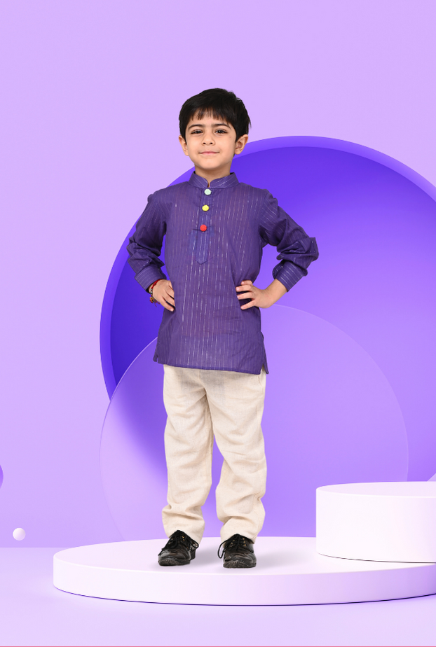 Pure Cotton Elephant Patch Kurta For Boys By Kiddicot
