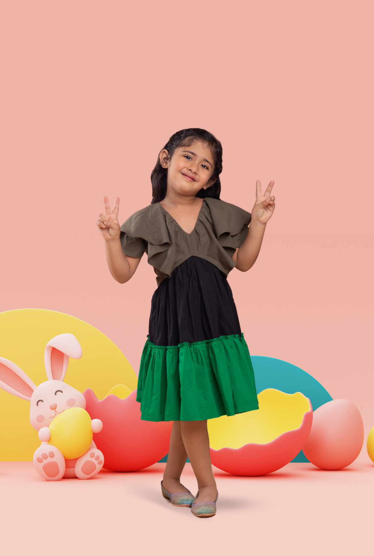 Cotton Rich Ruffled Dress For Girl By Kiddicot