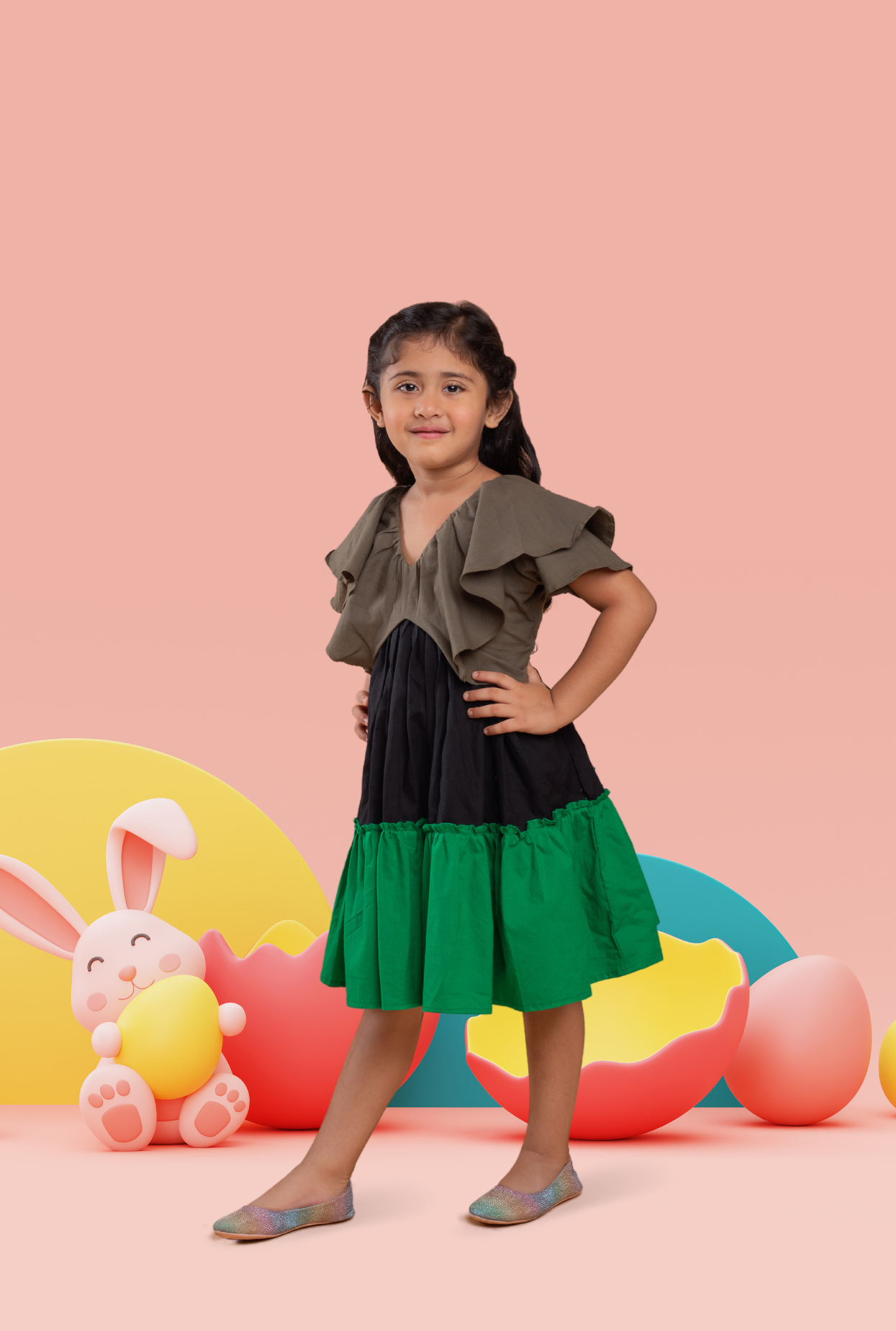 Cotton Rich Ruffled Dress For Girl By Kiddicot