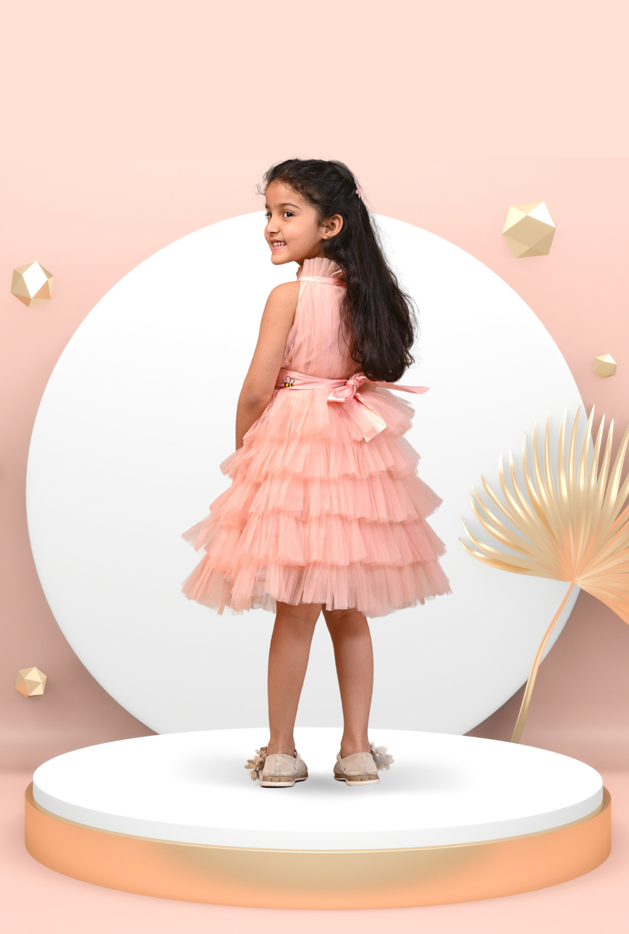 Multilayered Bee Handpainted Dress