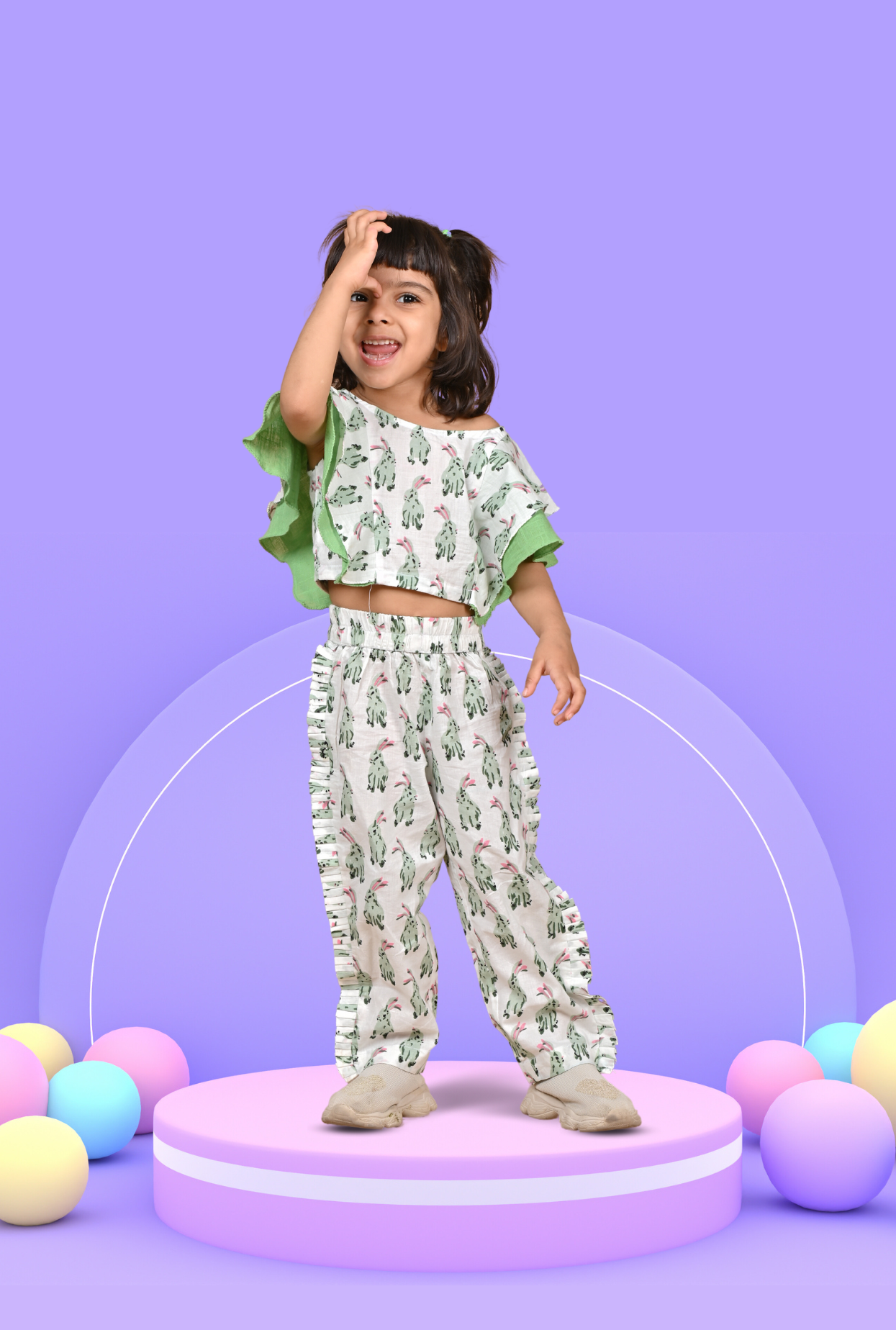 Pure Cotton Bunny Coord Set For Girl By Kiddicot