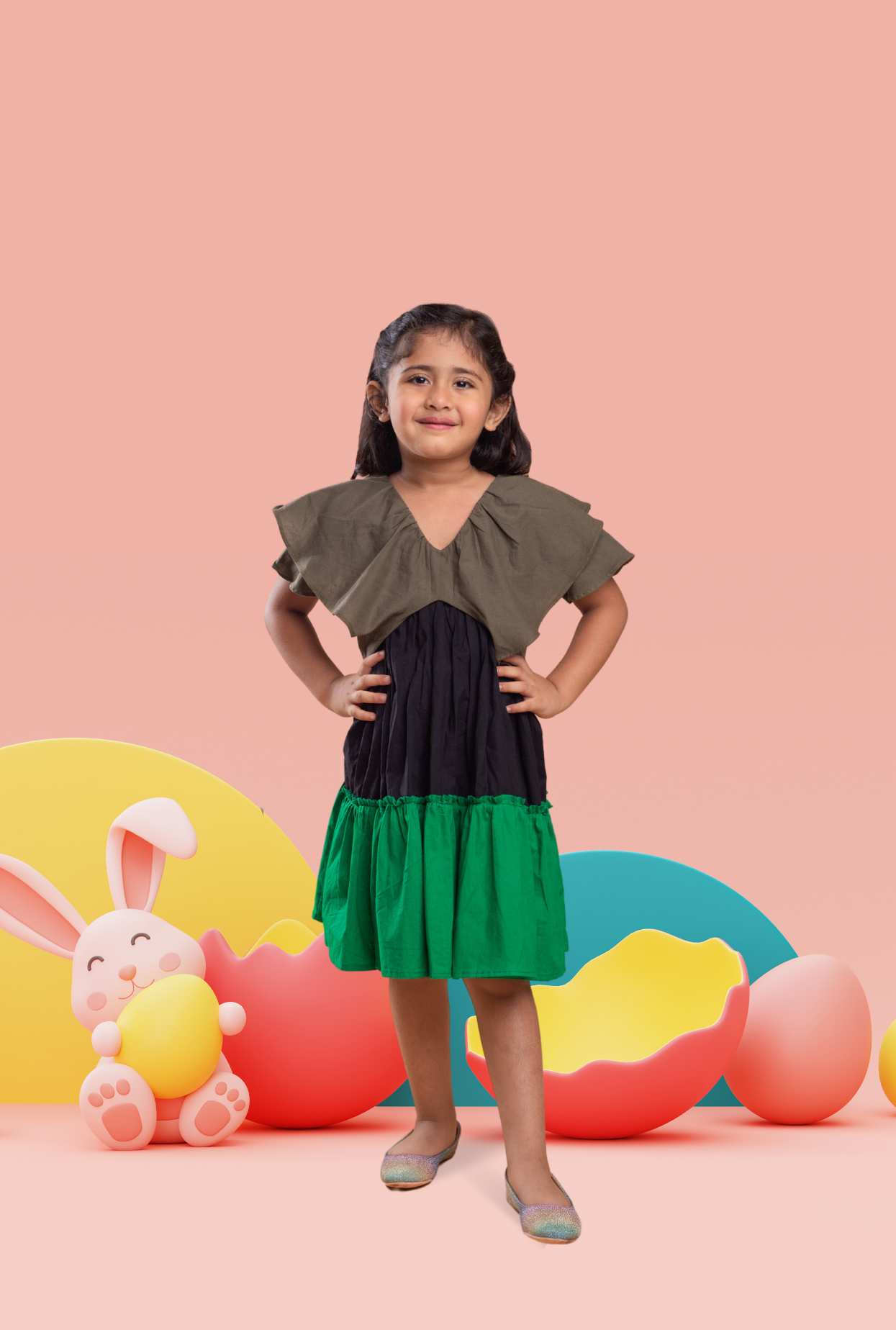 Cotton Rich Ruffled Dress For Girl By Kiddicot