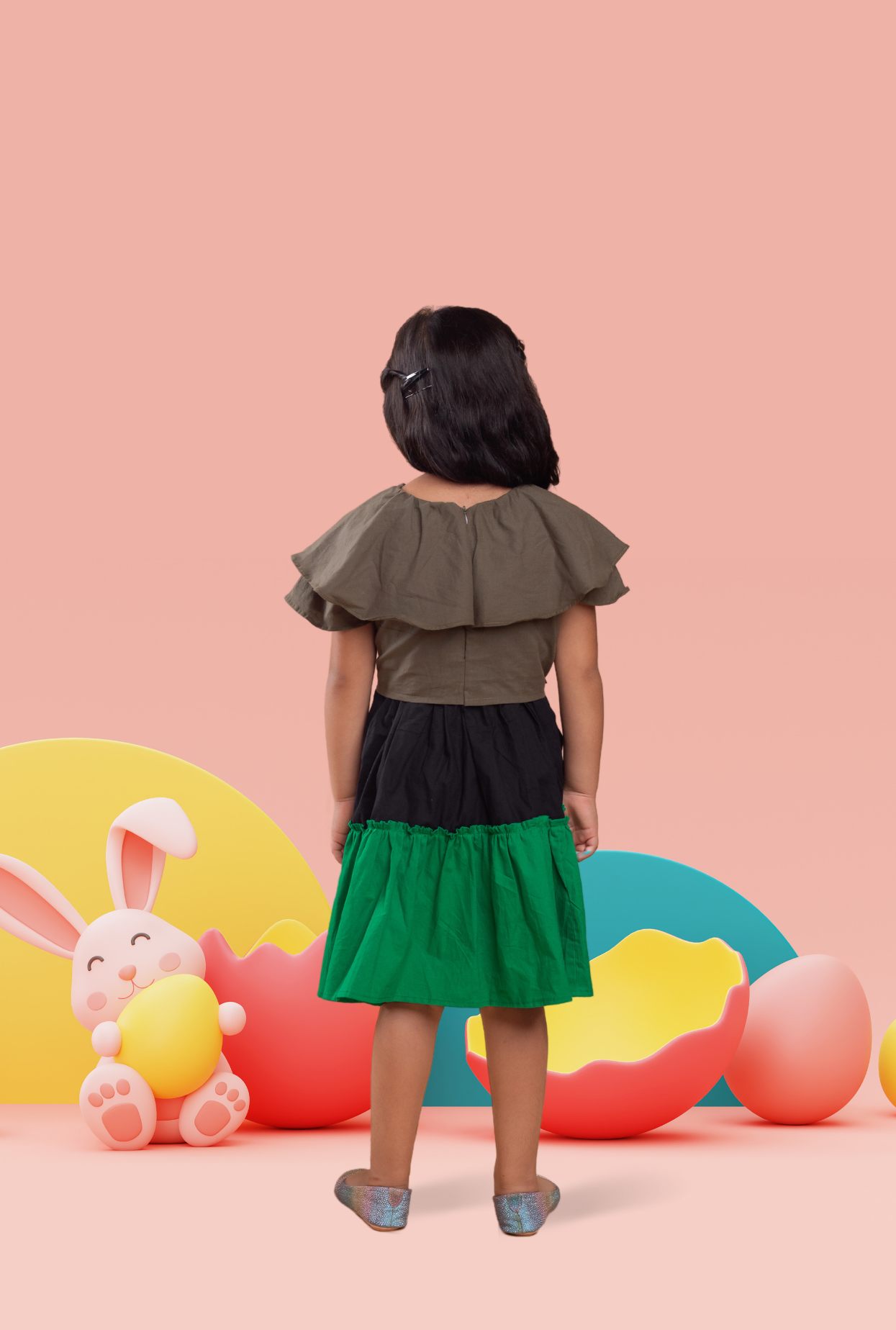 Cotton Rich Ruffled Dress For Girl By Kiddicot