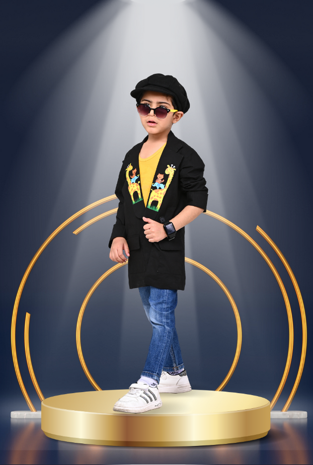 Cotton Rich Handpainted Blazer For Girls By Kiddicot