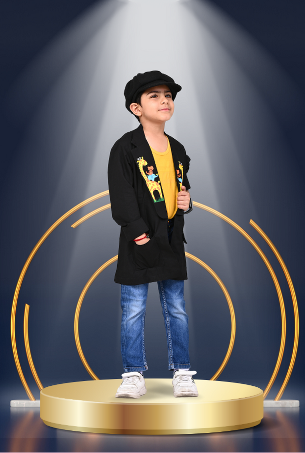 Cotton Rich Handpainted Blazer For Girls By Kiddicot