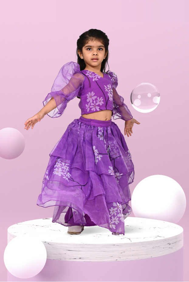 2 Pc Printed Organza Set