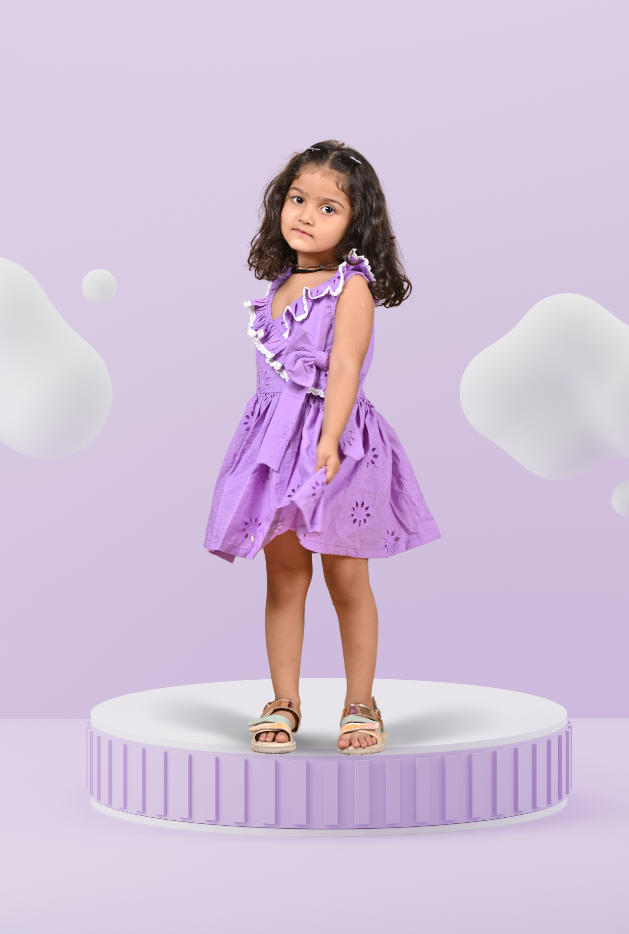 Floral Embroidered Dress For Girl By Kiddicot