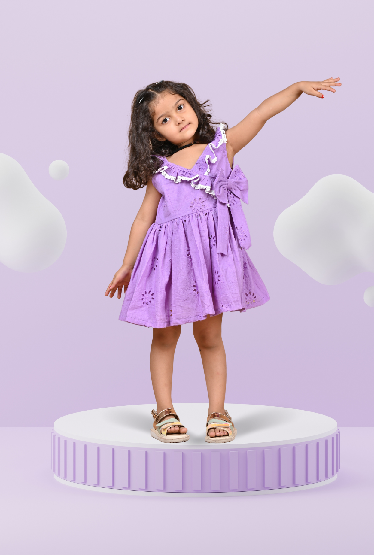 Floral Embroidered Dress For Girl By Kiddicot