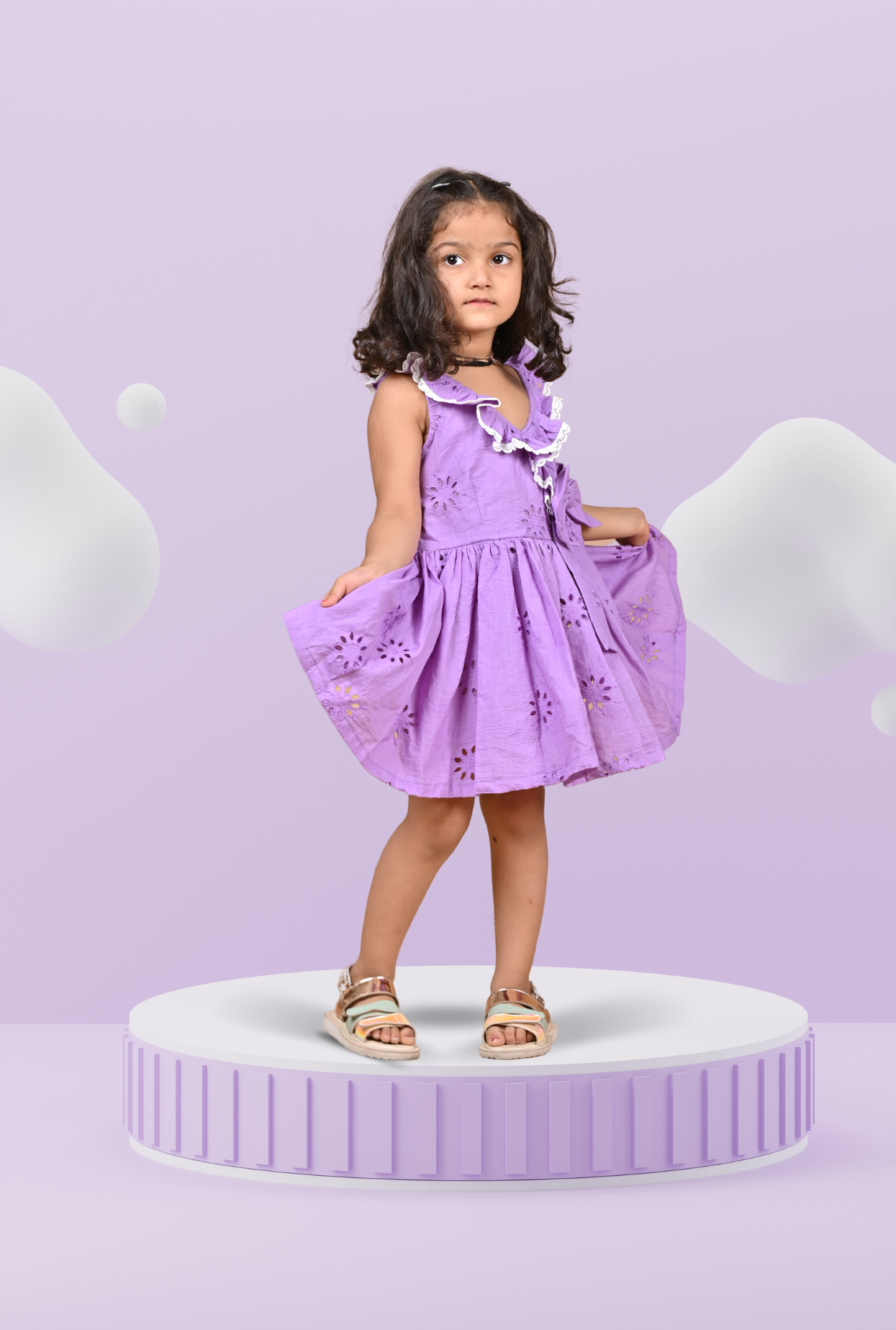 Floral Embroidered Dress For Girl By Kiddicot