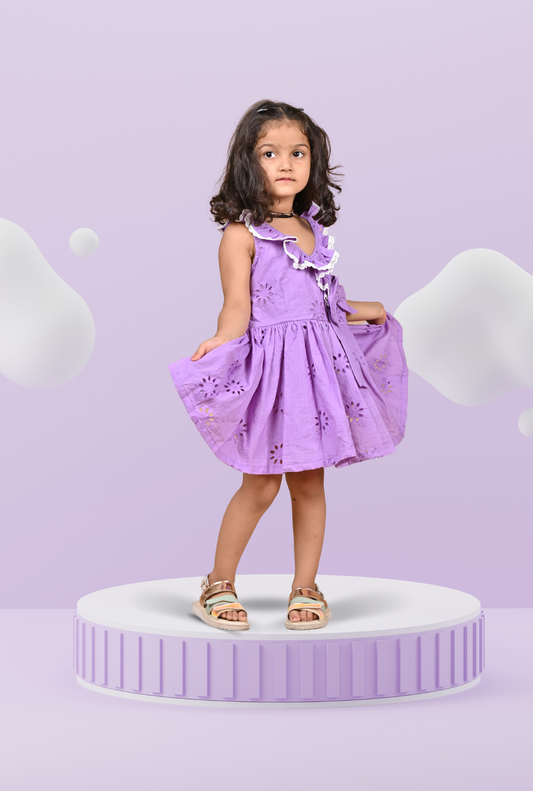 Floral Embroidered Dress For Girl By Kiddicot