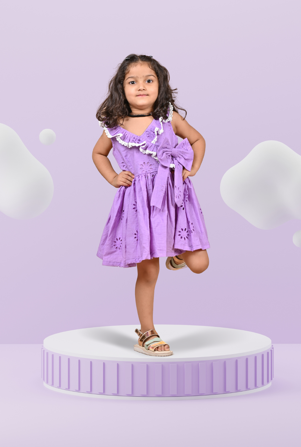 Floral Embroidered Dress For Girl By Kiddicot