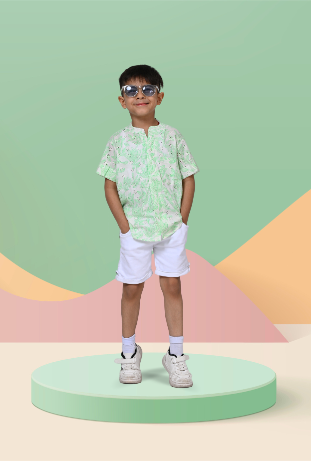 Cotton Rich Embroidered Shirt For Boy By Kiddicot