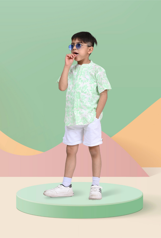 Cotton Rich Embroidered Shirt For Boy By Kiddicot