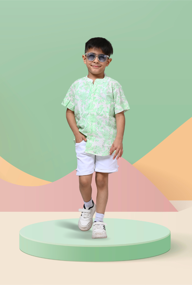 Cotton Rich Embroidered Shirt For Boy By Kiddicot