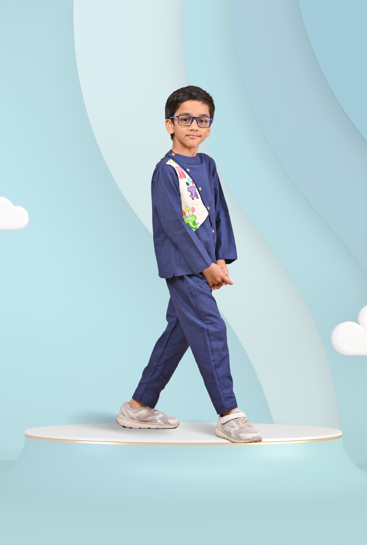 2 Pc Cotton Rich Handpainted Outfit For Boys by Kiddicot