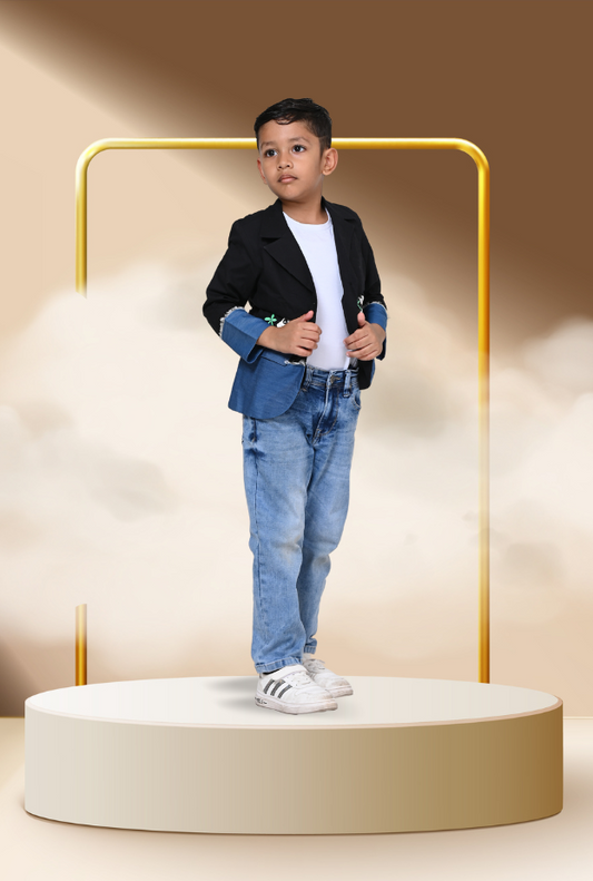 Cotton Rich Handpainted Blazer For Boys By Kiddicot