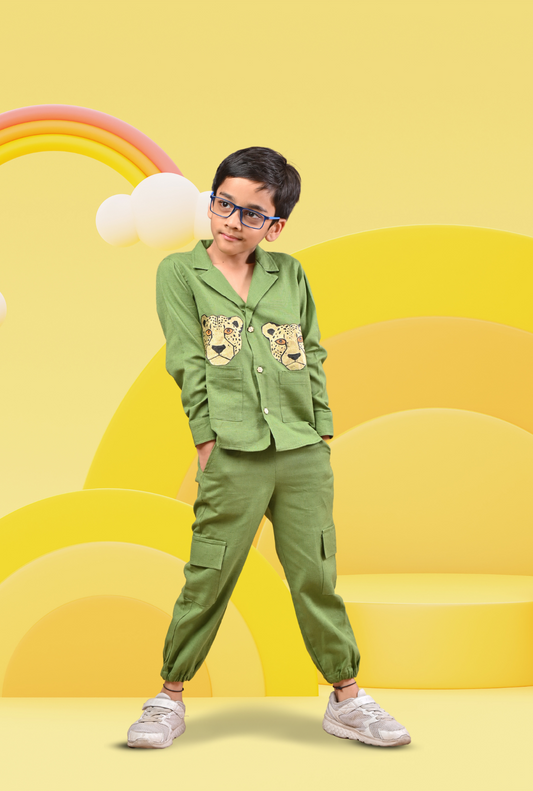 Premium Leopard Handpainted Set For Boys By Kiddicot