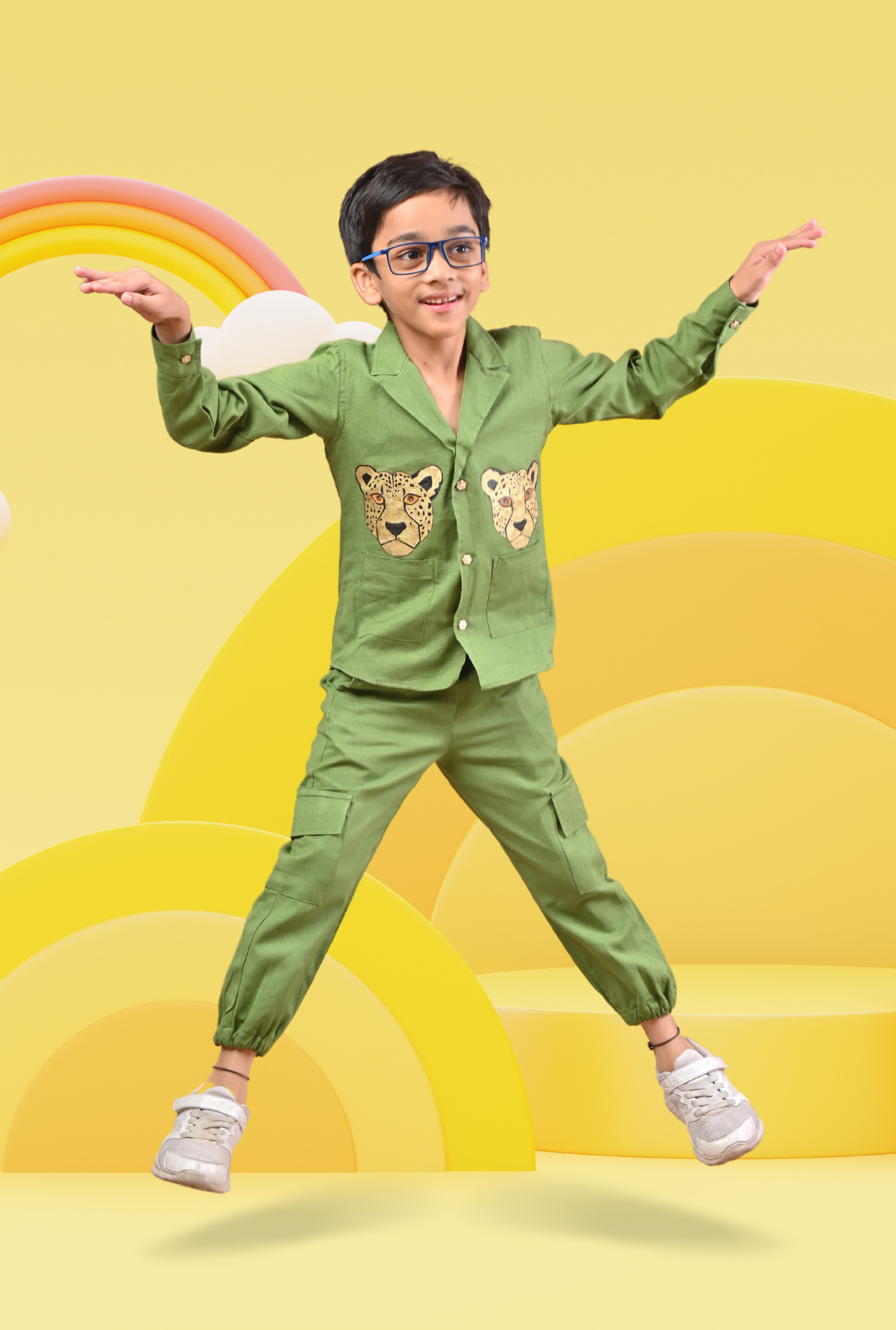 Premium Leopard Handpainted Set For Boys By Kiddicot
