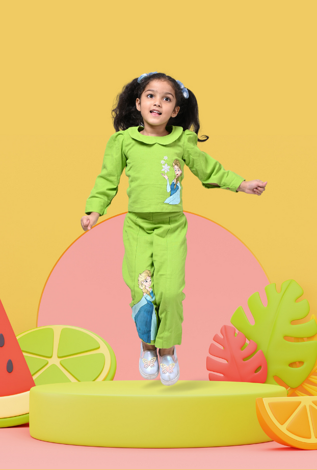 Cotton Rich Elsa Outfit For Girl By Kiddicot