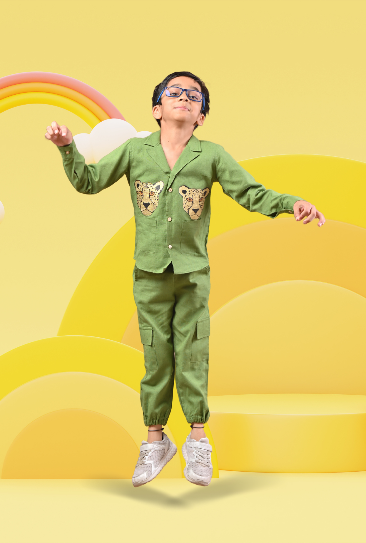 Premium Leopard Handpainted Set For Boys By Kiddicot