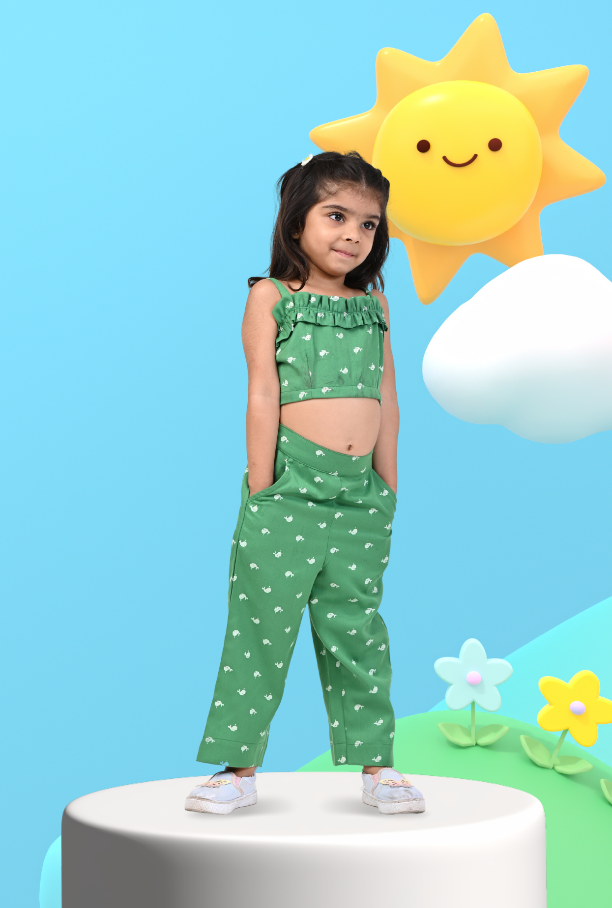 Cotton Rich Top & Bottom Outfit For Girl By Kiddicot
