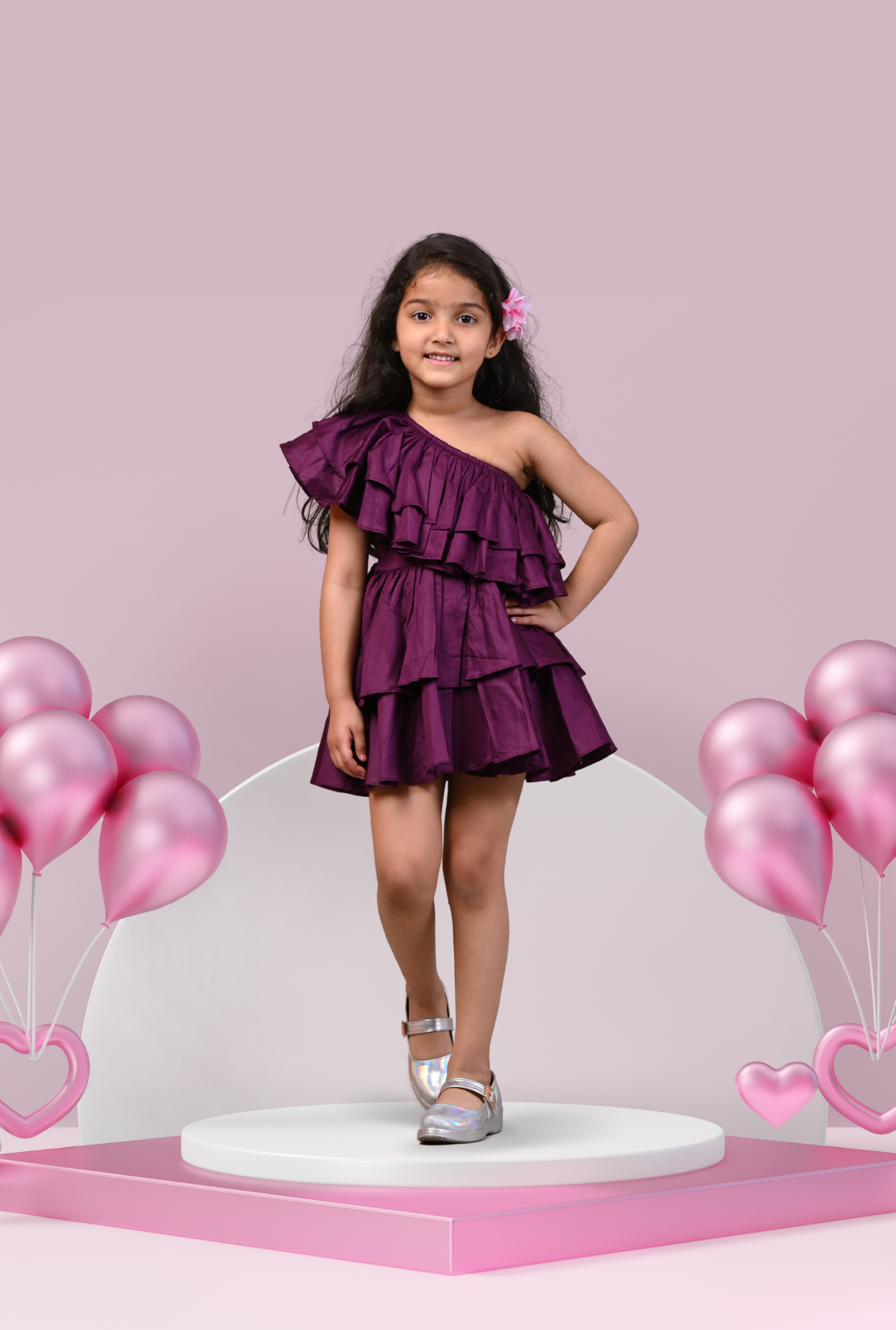 Pure Cotton Ruffled Dress