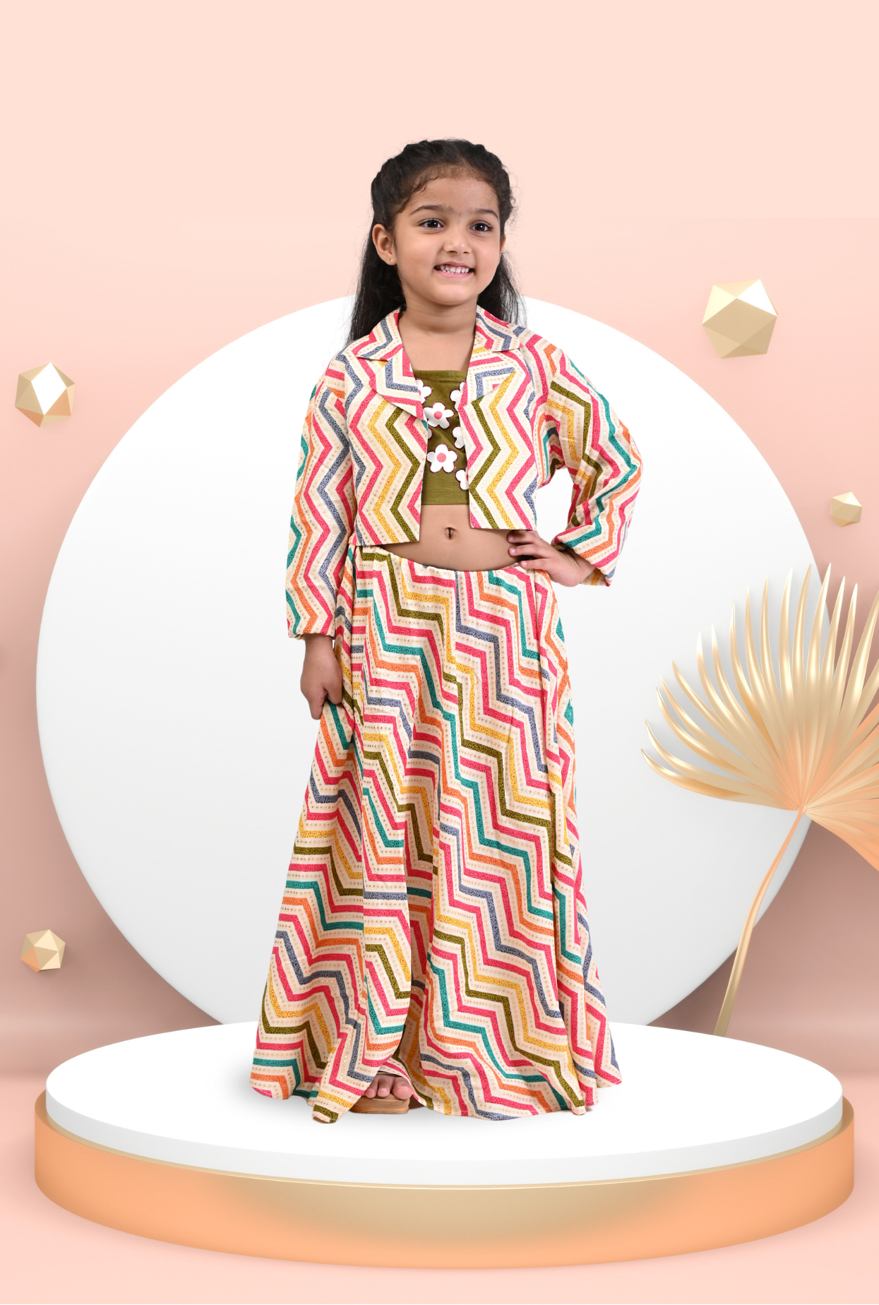 Rayon Printed 3 Pc Set For Girls By Kiddicot