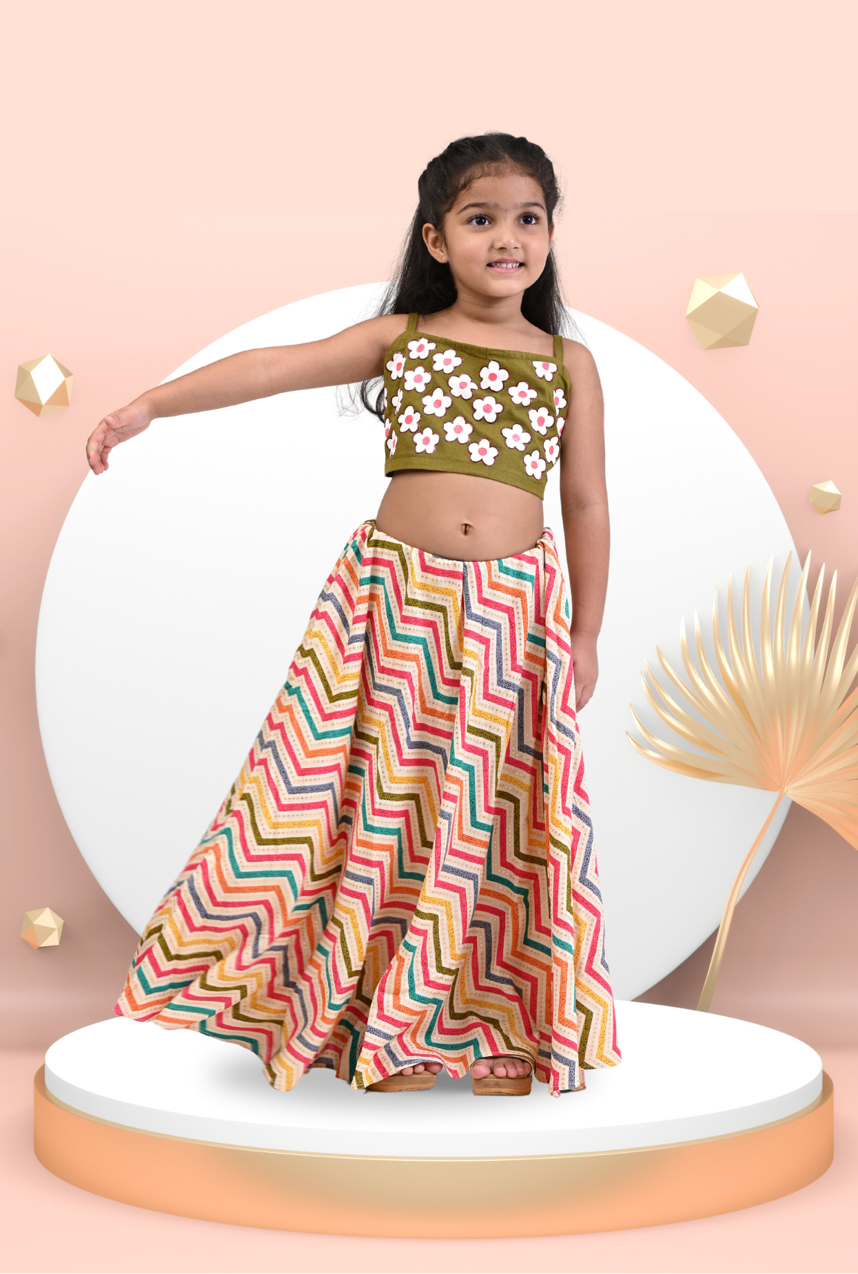 Rayon Printed 3 Pc Set For Girls By Kiddicot