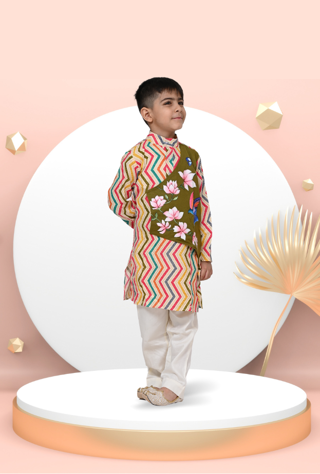 2 Pc Hand Painted Outfit For Boy By Kiddicot