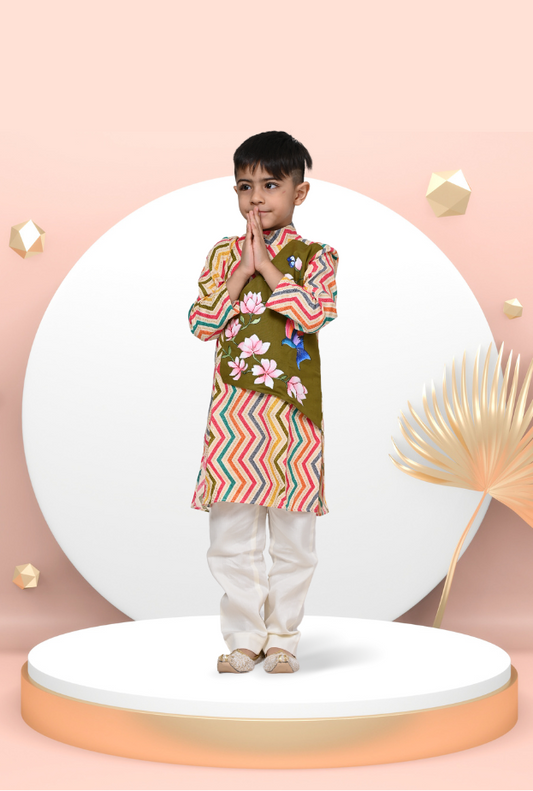 2 Pc Hand Painted Outfit For Boy By Kiddicot