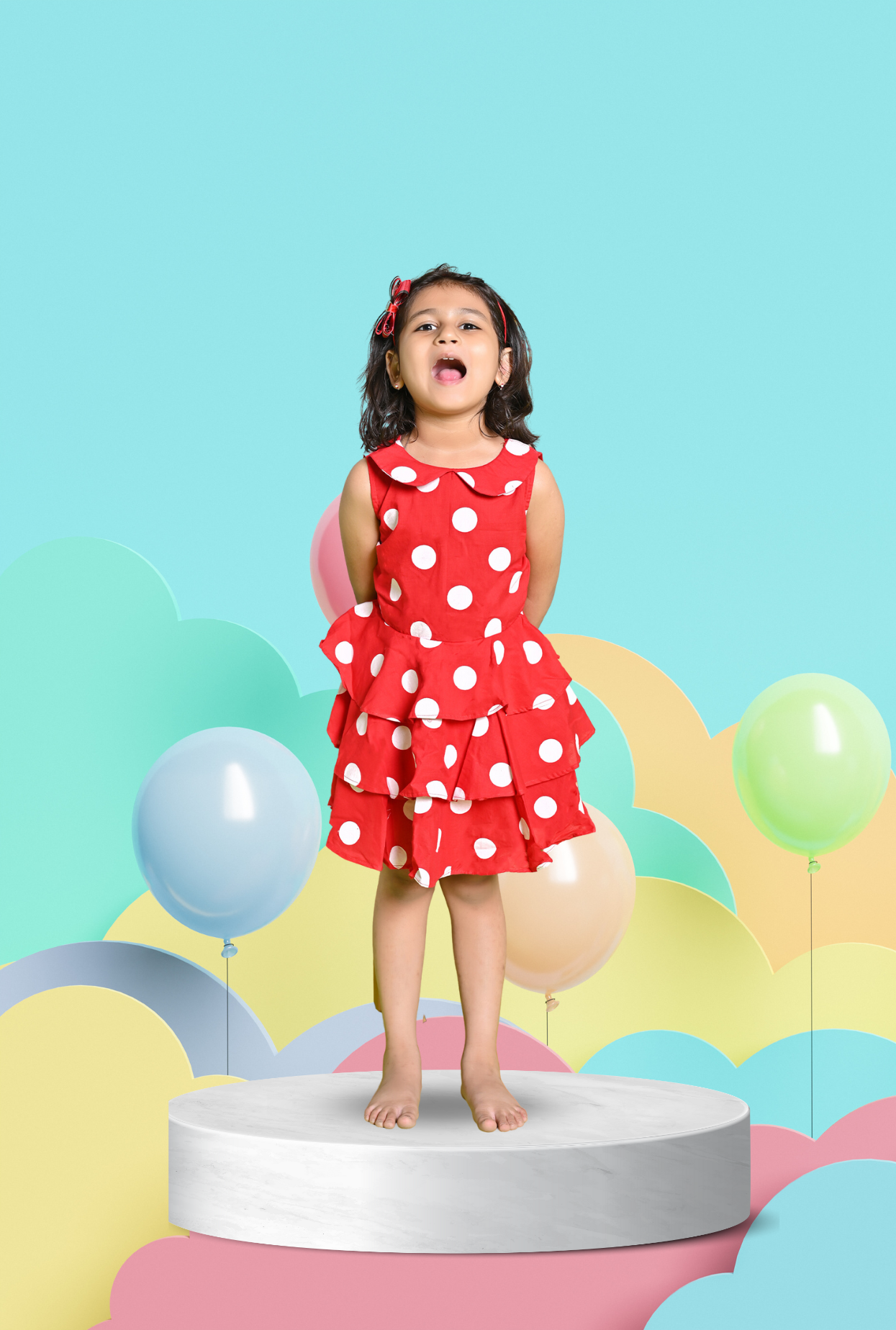 Pure Cotton Polka Dot Frock For Girls By Kiddicot