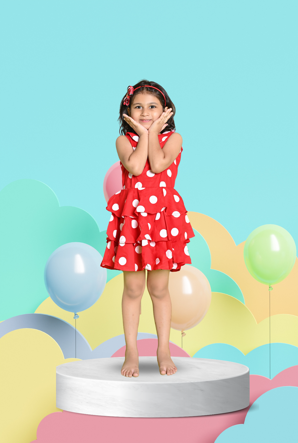 Pure Cotton Polka Dot Frock For Girls By Kiddicot