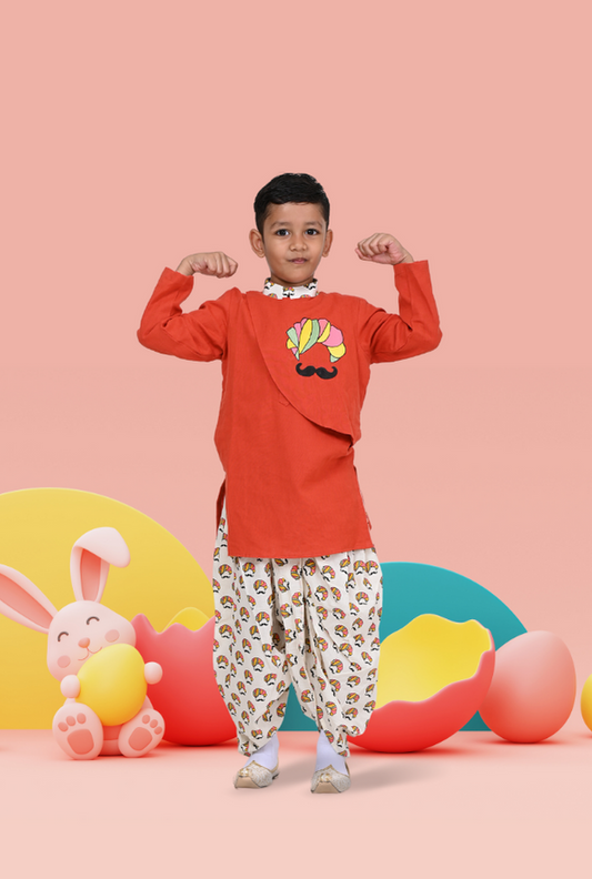 Pure Cotton Dhoti Kurta Set For Boys By Kiddicot