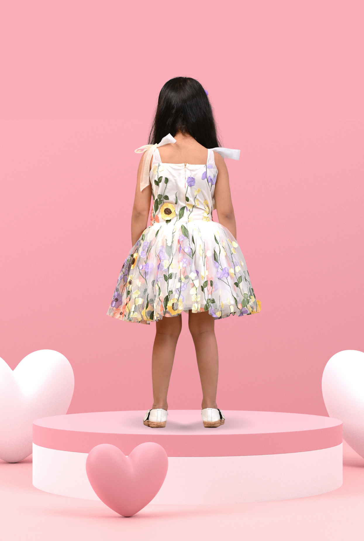 Applique Floral Tulle Dress