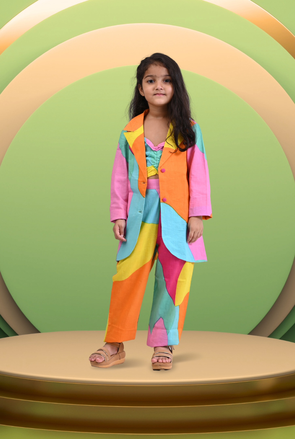 Color Block 3 Pc Set For Girl By Kiddicot