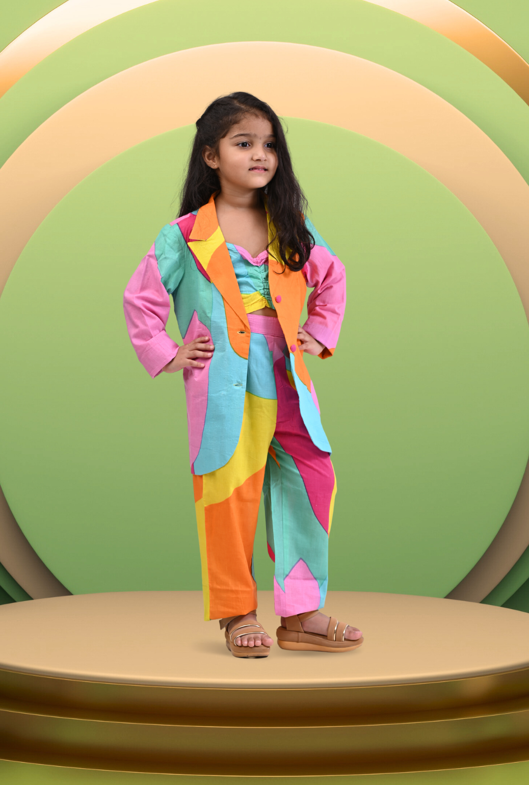 Color Block 3 Pc Set For Girl By Kiddicot
