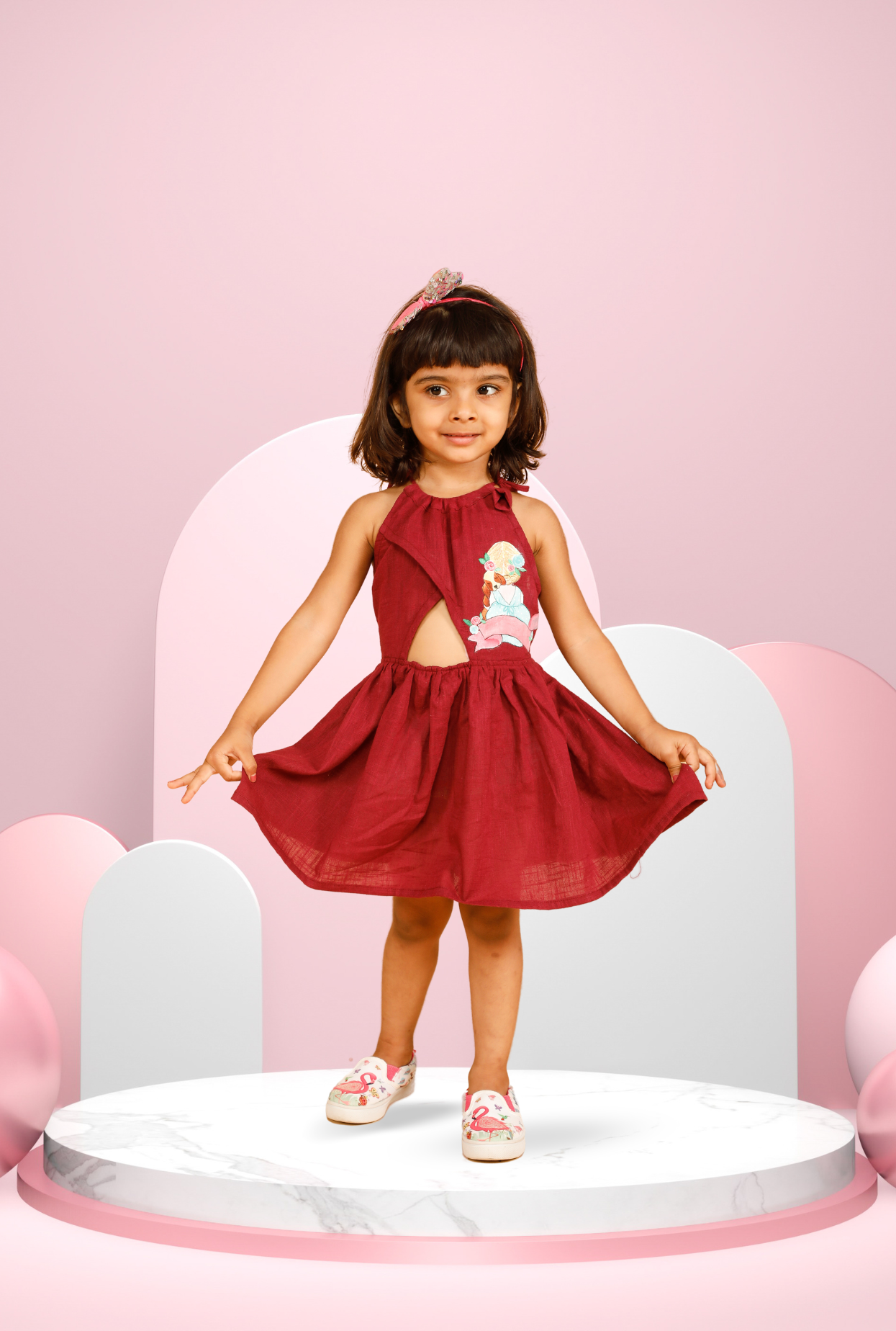 Pure Cotton Handpainted Dress For Girl By Kiddicot