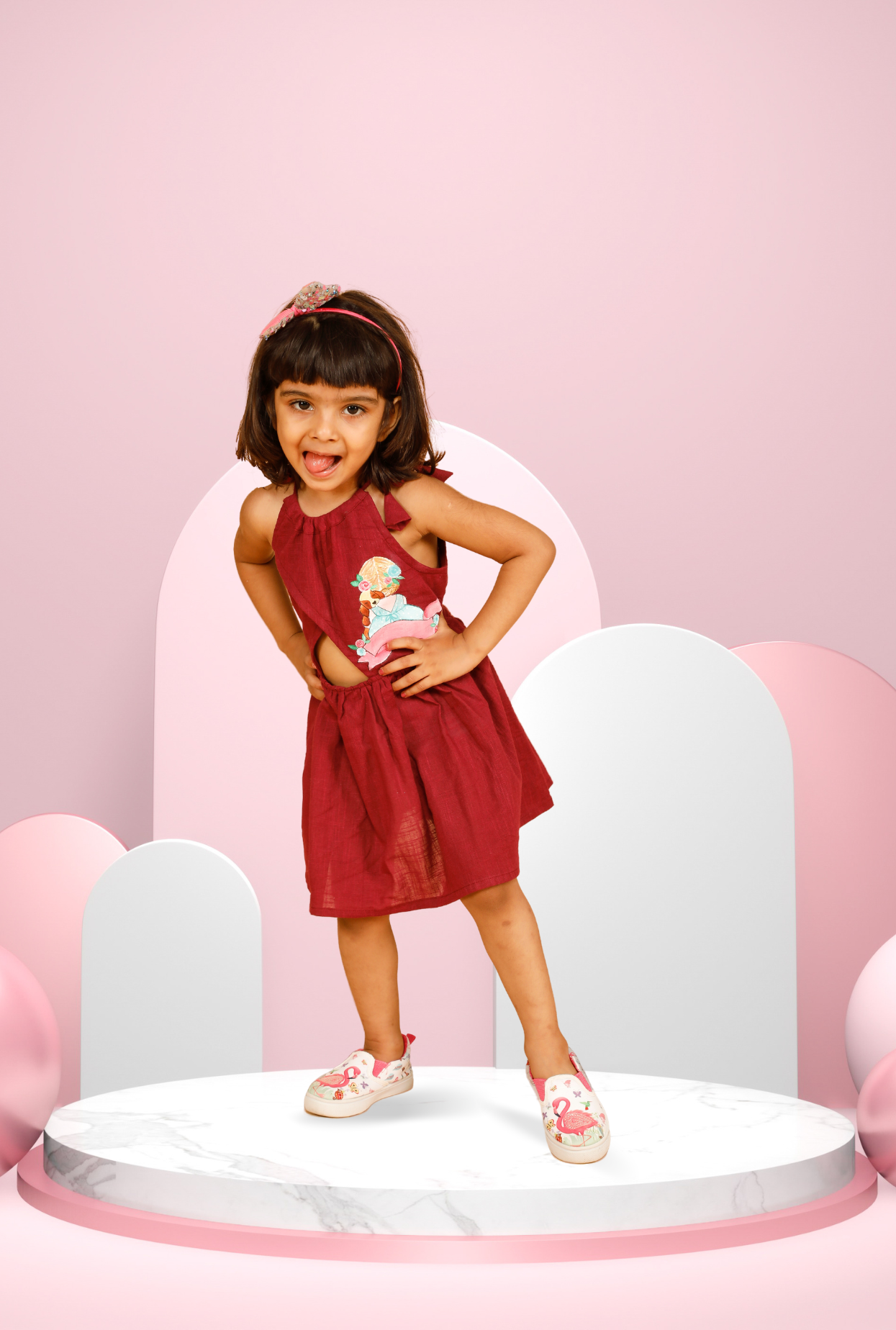 Pure Cotton Handpainted Dress For Girl By Kiddicot