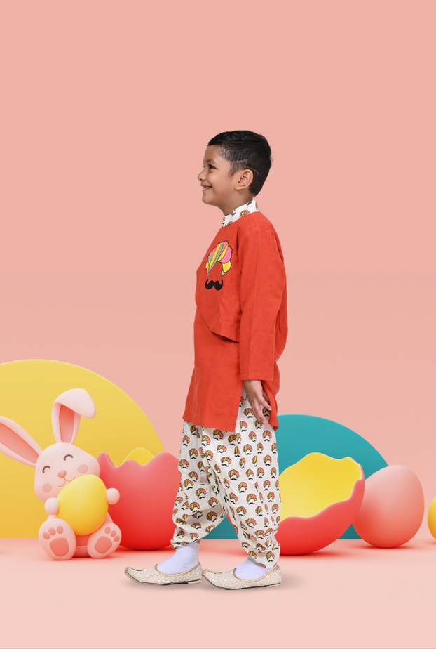 Pure Cotton Dhoti Kurta Set For Boys By Kiddicot