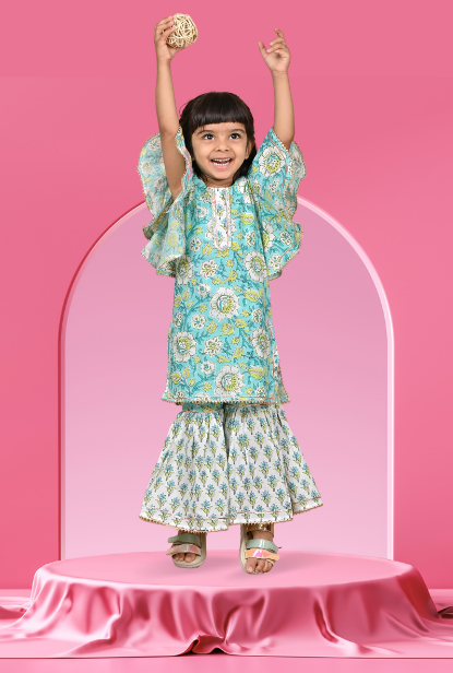 Floral Print 2 Pc Set For Girl By Kiddicot