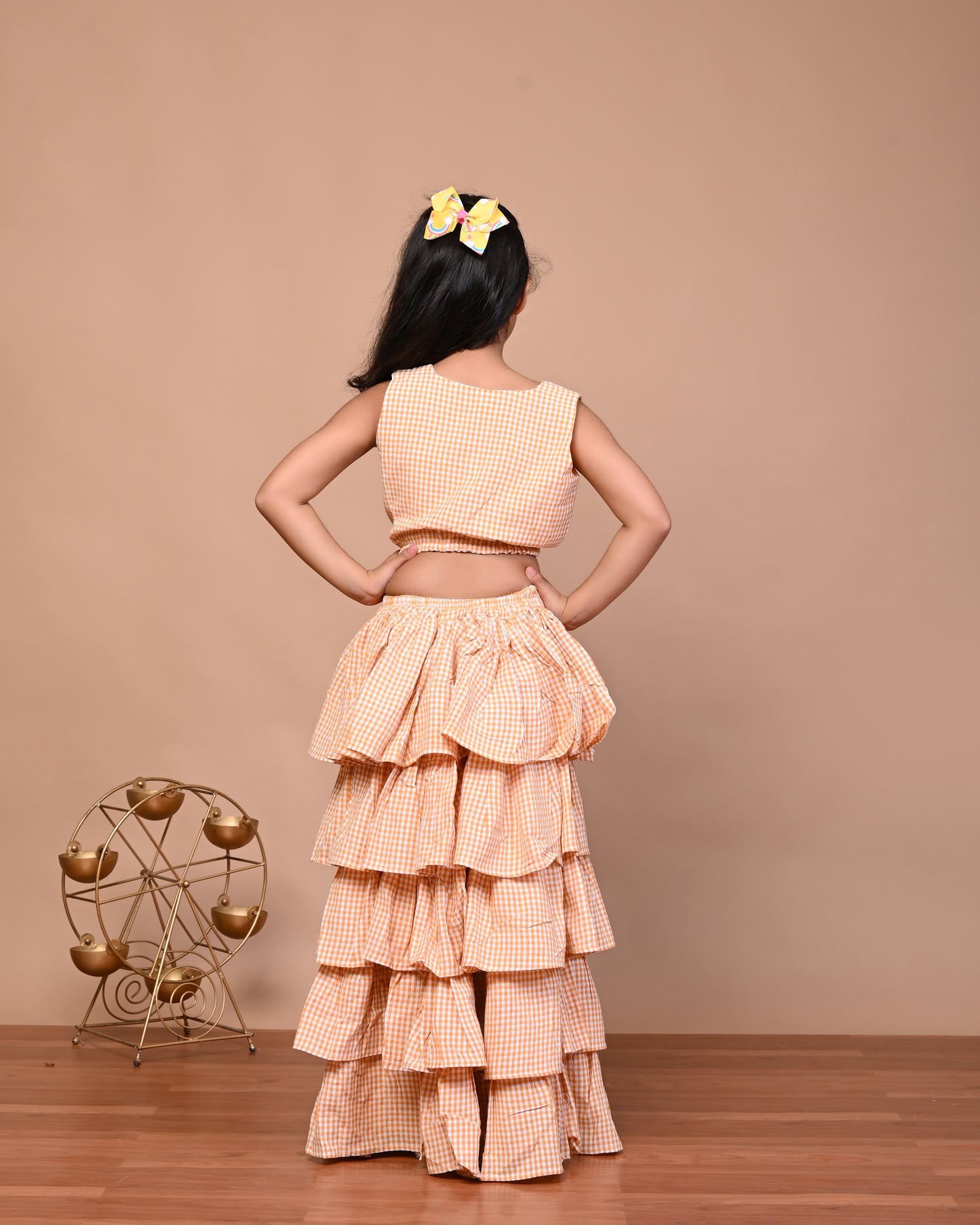 Pure Cotton Tiered Skirt And Top Set