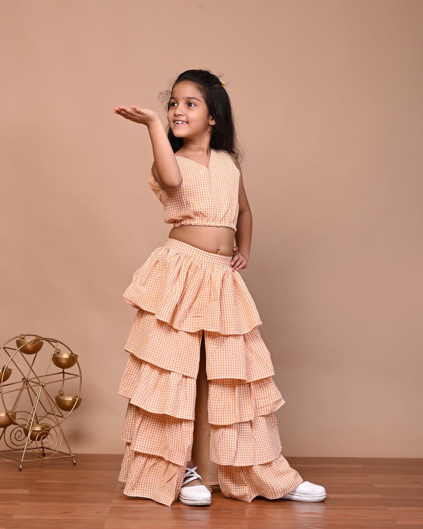 Pure Cotton Tiered Skirt And Top Set