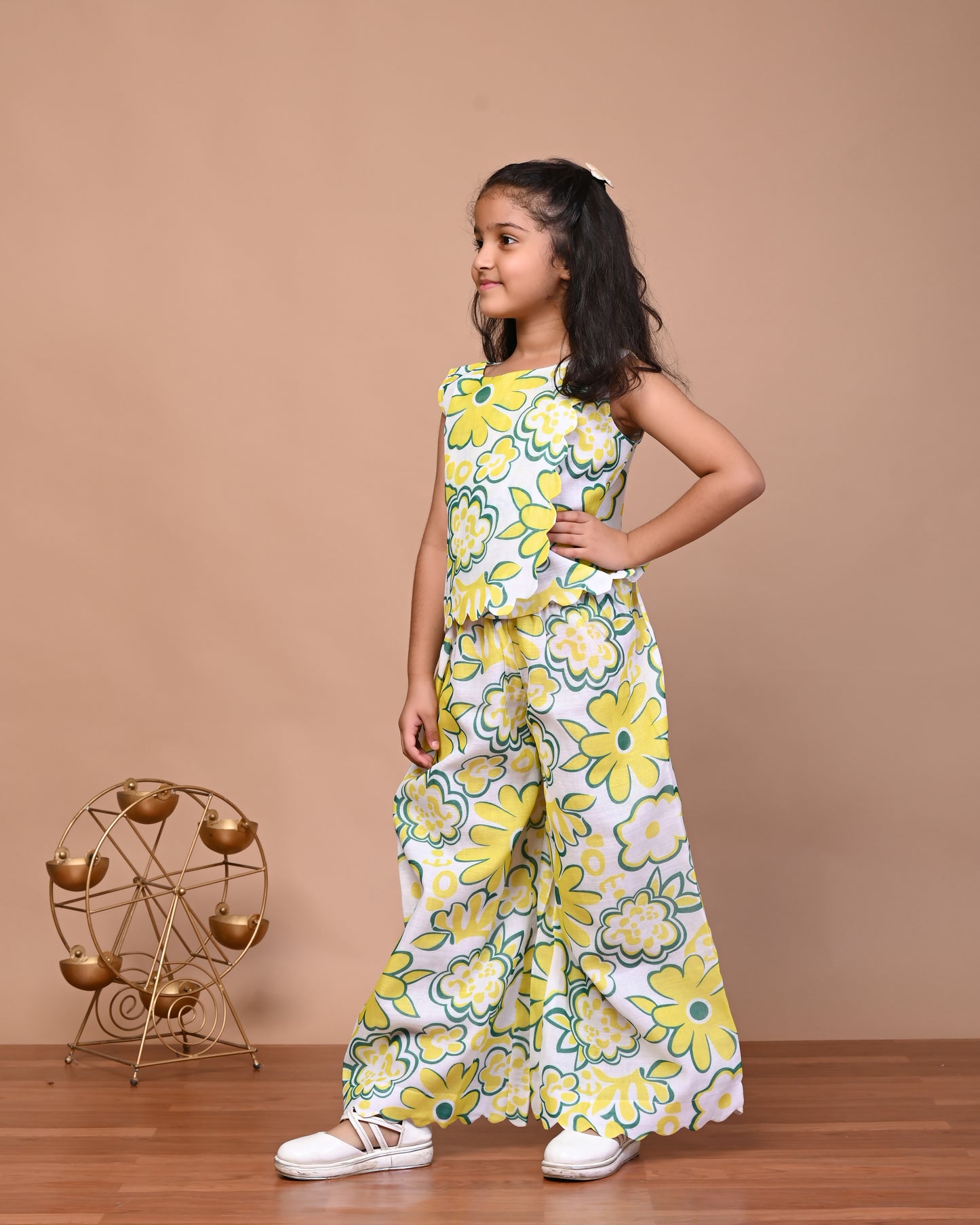 Pure Cotton Floral Scalloped Outfit