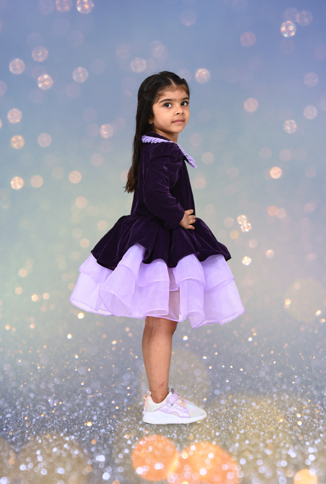 Velvet Frill Dress For Girls By Kiddicot