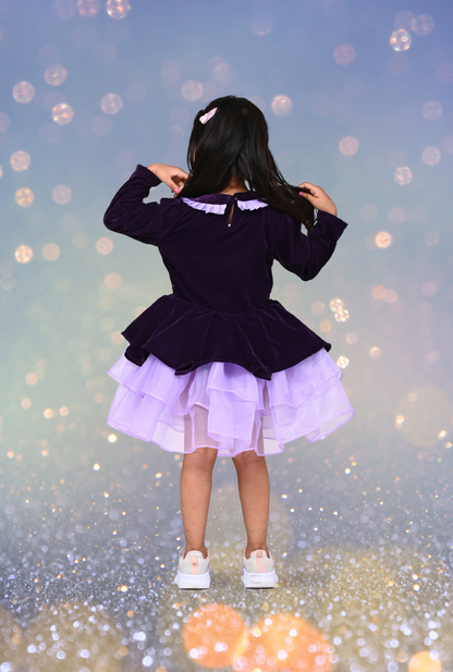 Velvet Frill Dress For Girls By Kiddicot