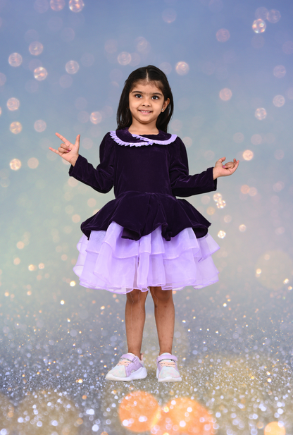 Velvet Frill Dress For Girls By Kiddicot