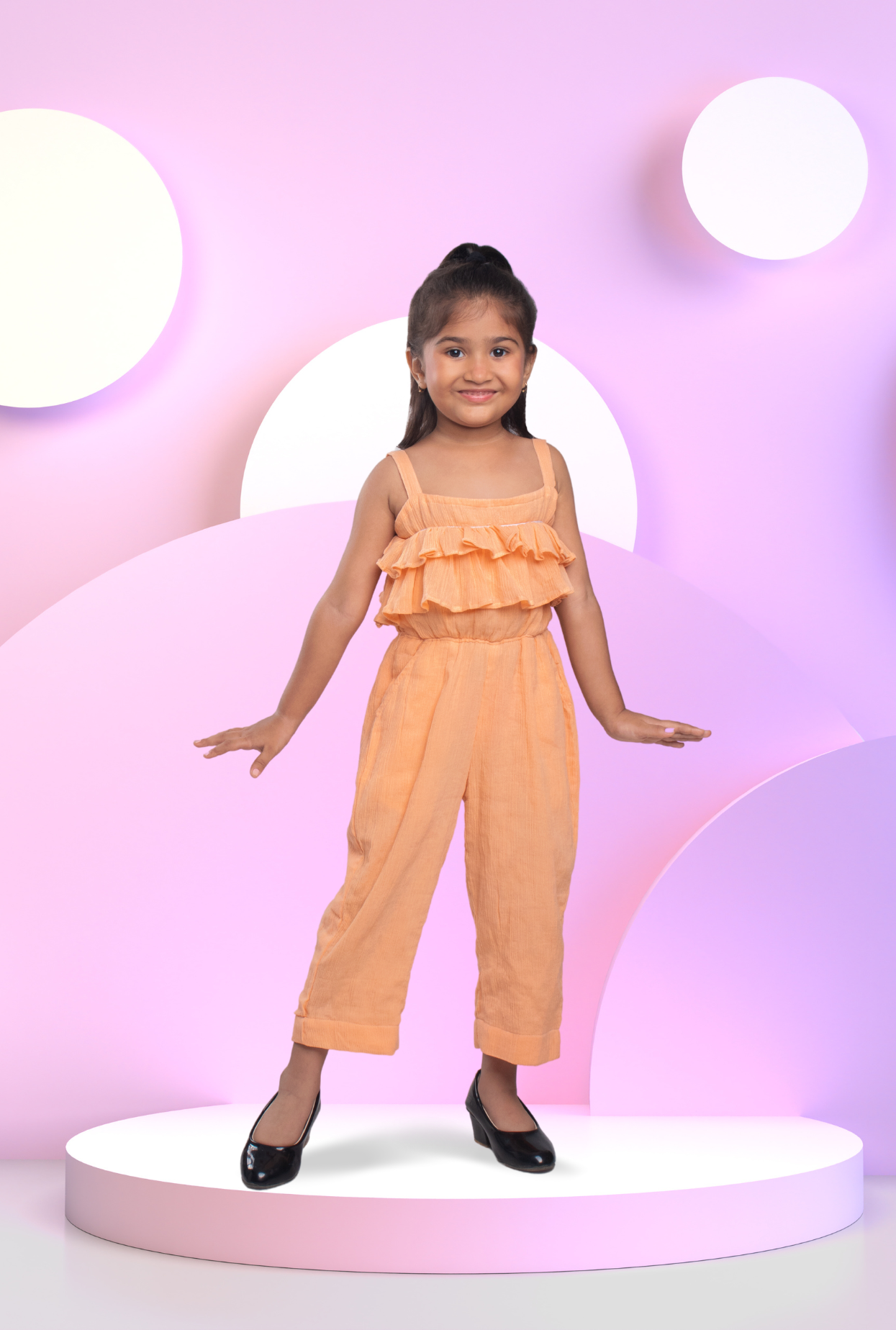 Textured Jumpsuit For Girls By Kiddicot